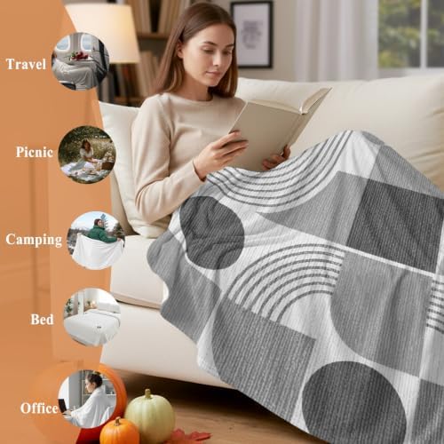 Flannel Fleece Blanket 60" x 80", Bohemia Microfiber Cozy Soft Throws