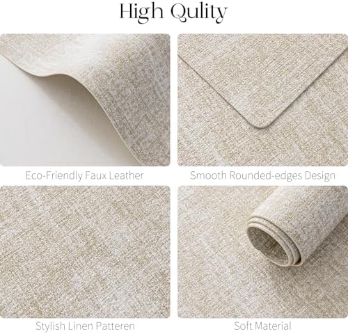 MOSAYT Faux Leather Placemats Set of 6, Heat Resistant Wipeable