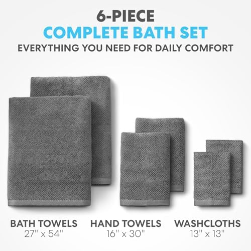 Simpli-Magic 79451 Popcorn Textured Bath Towels Set, 2 Bath Towels, 2