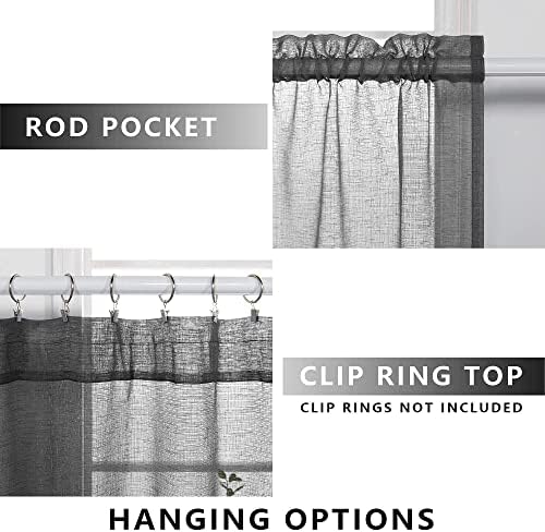 Dark Gray Curtains 108 Inches Long for Living Room Set of 2 Rod Pocket