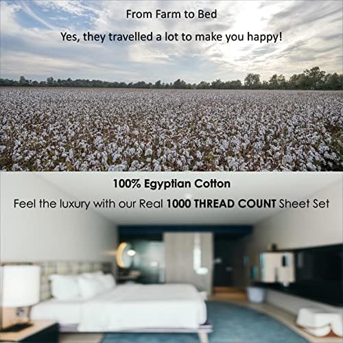 1000 TC Egyptian Cotton 4 PC Dark Grey King 16" Pocket