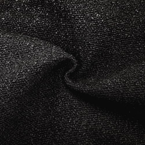 18x18 Black Boucle Throw Pillow Covers with Leather Accent, 2 PC