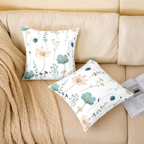 Erosebridal Minimalist Floral Decorative Pillow Covers Set of 2
