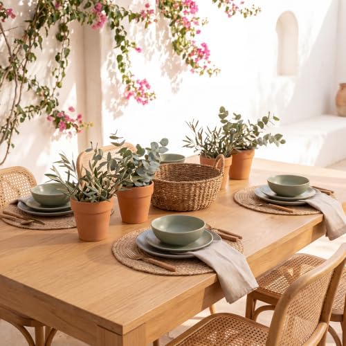 Eco Crave Round Jute Placemats, Set of 8, 13 Inch
