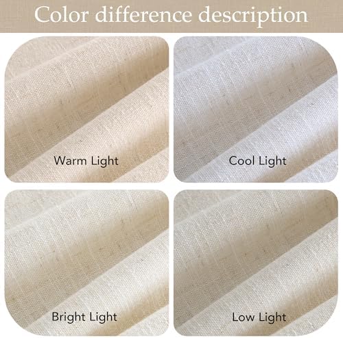 NICETOWN Linen Curtains 108 inch Long 2 Panels Set for Living