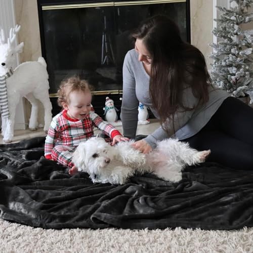 King Size Fleece Blanket for Bed – Grey Ultra Soft Flannel Throw