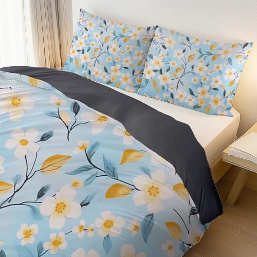Duvet Cover King, Reversible Printed Comforter Cover Set Watercolor