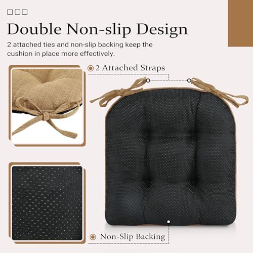 Wellsin Chair Cushions for Dining Chairs, Non-Slip Kitchen Chair Pads