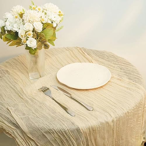 12 Pcs Beige Cheesecloth Table Runner 13ft Boho Gauze Cheesecloth