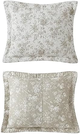 Laura Ashley - King Quilt Set with Shams, Cotton, Reversible