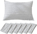 WARMDERN Grey Tufted Pillow Cases Queen Size, 6 Pack, Solid Corlor