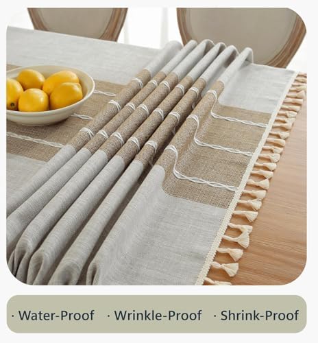 Alsoo Outdoor Tablecloth for 6 Foot Rectangle Tables, Waterproof
