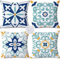 Outdoor Waterproof Throw Pillow Covers 18x18 Set of 4 Floral Boho