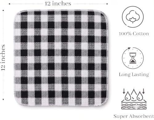 Blue Needles Waffle Weave Dish Towels 100% Cotton Set of 6-12