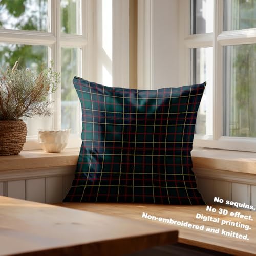Batmerry Plaid Pillow Covers 22x22 Inch Set of 2, Tartan Scottish