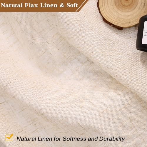 Beige Linen Style Shower Curtain Heavy Duty Liner 72x84