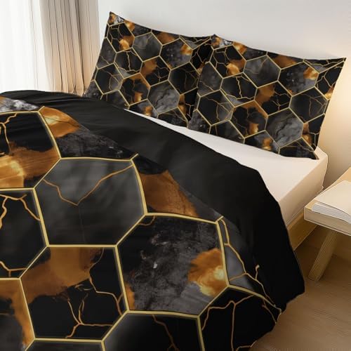 Abstract Geometric Marble Printed Bedding Set– Microfiber Duvet Cover