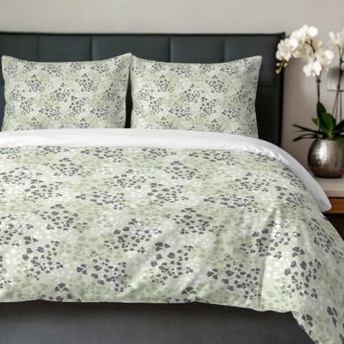 Duvet Cover Queen Size, Fall Floral 3-Piece Bedding Quilt/Comforter