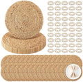 50 Set 12 Inch Round Woven Placemats with Pearl & Rhinestone Napkin