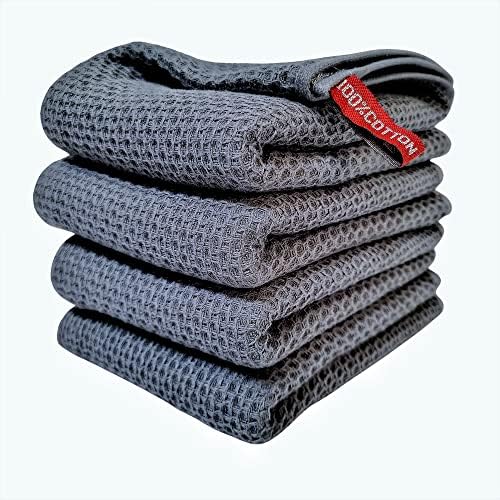 Kitchen Towels 100% Cotton Waffle Weave Dish Towel for Cleaning Drying