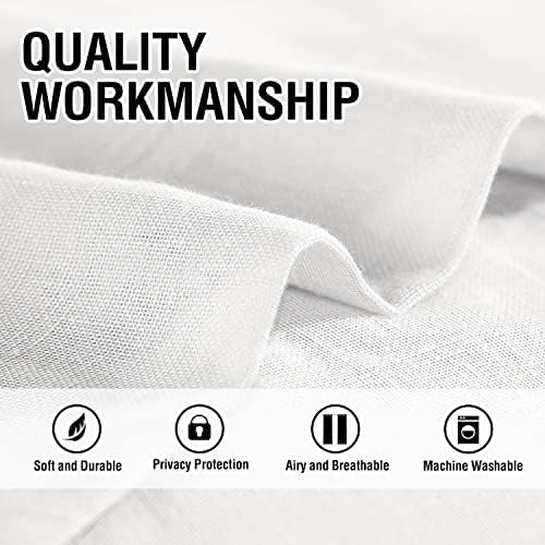 2 Pack Linen Elegant Curtains 63 Inches Long 7 Tab Top Breathable and