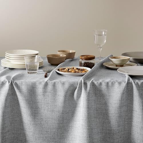 Farmhouse Linen Rectangular Tablecloth, Grey 54x108 Inch