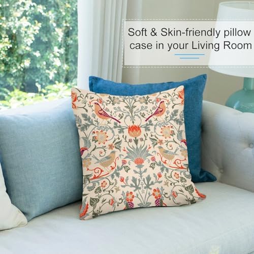 William Morris Throw Pillow Covers 18 "x18 Set of 2, Vintage Art White
