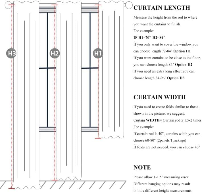 Room Darkening Curtains 63 Inches Long,Small Bay Window Blackout