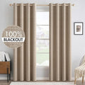 MIULEE 100% Blackout Linen Curtains for Bedroom 52x96 Inches Copper