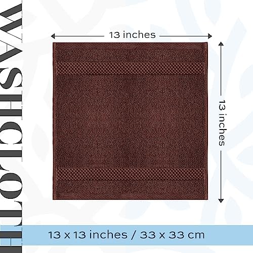 White Classic 6 Luxury Brown Hand Towels 16 x 30 and 12 Luxury