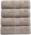 Springtree Home 100% Cotton Bath Towel Set | 4-Pack | Textured | Brown