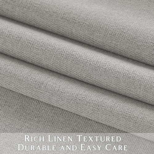 ChrisDowa Light Grey Blackout Curtains 63 Inches Long 2 Panels for