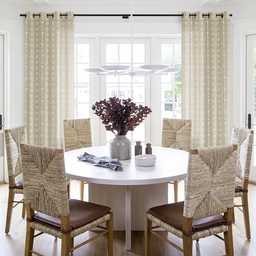Burlap Color Farmhouse Primitive Curtains for Living Room,Country