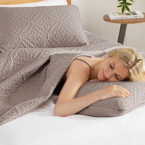Exclusivo Mezcla King Quilt Set, Taupe