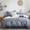 Grey Duvet Cover Set Queen Size 3 Pieces 100 Percent Cotton Extra Soft
