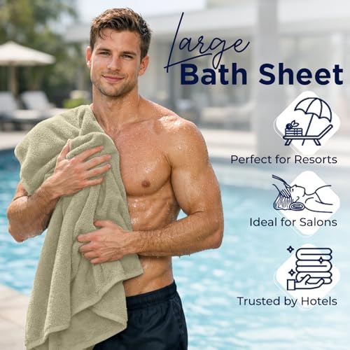 DAN River 2 Pack Bath Sheets Extra Large 35x70, Large Bath Towels for
