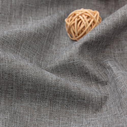 Taupe Linen Blackout Curtains 84 Inch Length 2 Panels Set for Bedroom