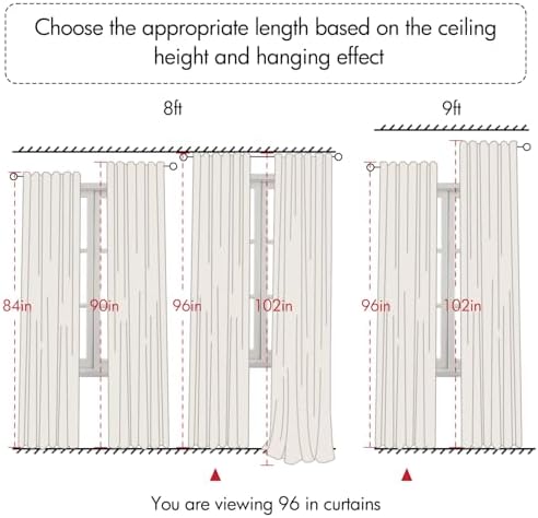 ANRODUO Extra Long Beige Semi Sheer Linen Curtains 108 inch Length 2