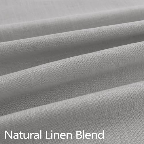 Grey Bedroom Curtains 63 Inch Length for Living Room 2 Panel Back Tab