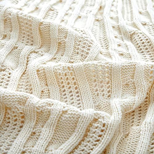 Aormenzy Cable Knit Throw Blankets 50 x 60 Inches, Soft Cozy and