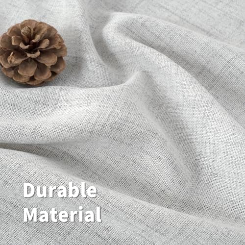 BGment Light Grey Linen Curtains 63 Inch Length 2 Panels for Window