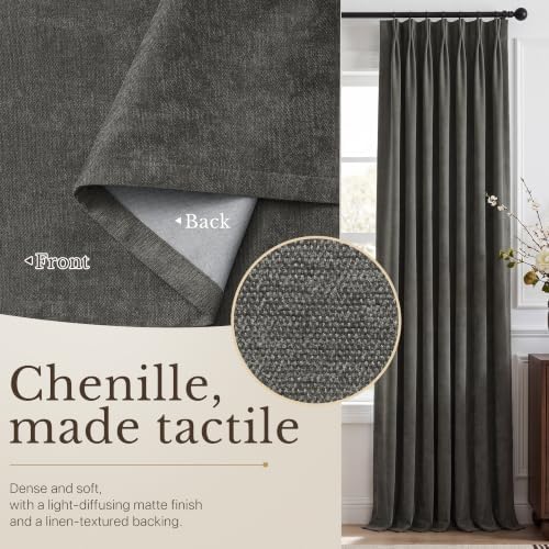 NICETOWN 100% Blackout Curtains Memory Trained Pinch Pleat 84" Length