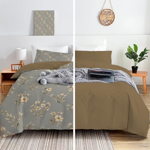 Retro Pastoral Duvet Cover King Set with 2 Pillowcases