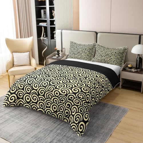 Feelyou Spiral Duvet Cover 100% Cotton Queen Size