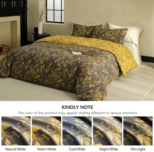 Simple&Opulence Muslin Duvet Cover Set Queen Size, 100% Washed Cotton