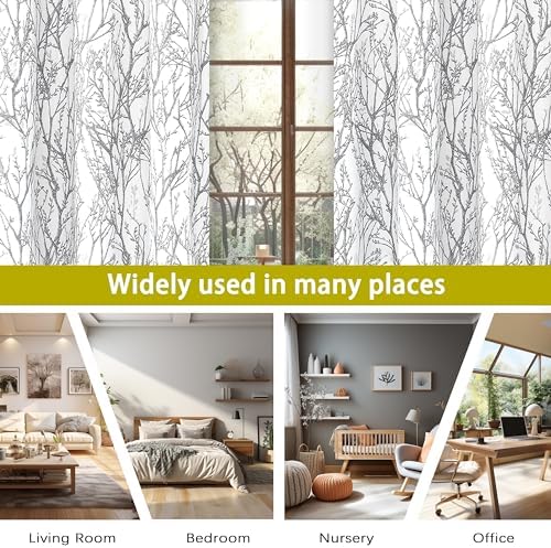 DriftAway Tree Branch Blackout Curtains Double Layer 63 Inches Long