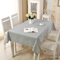 Geometric Pattern Farmhouse Linen Tablecloth, Stain-Resistant Table