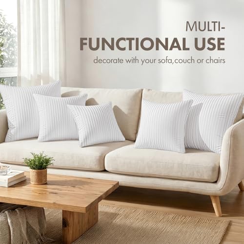 MIULEE 18x18 Throw Pillow Inserts Set of 2, 100% Virgin Microfiber