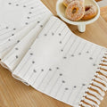 Wracra Boho Table Runner, Grey Woven Table Runners 72 Inches Long