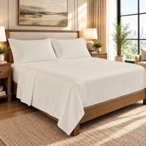 TEXAS LINEN CO. Egyptian Cotton King Size Sheets Set – Everyday
